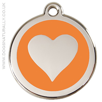 Orange Heart Dog ID Tags (3x sizes)